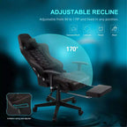 Chaise de bureau haute à dossier haut avec haut-parleurs Bluetooth intégrés et repose-pieds