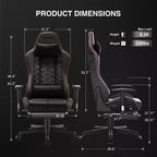 Chaise de bureau haute à dossier haut avec haut-parleurs Bluetooth intégrés et repose-pieds