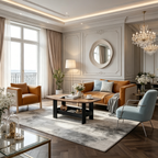 Table basse pour salon avec étagère de rangement marron