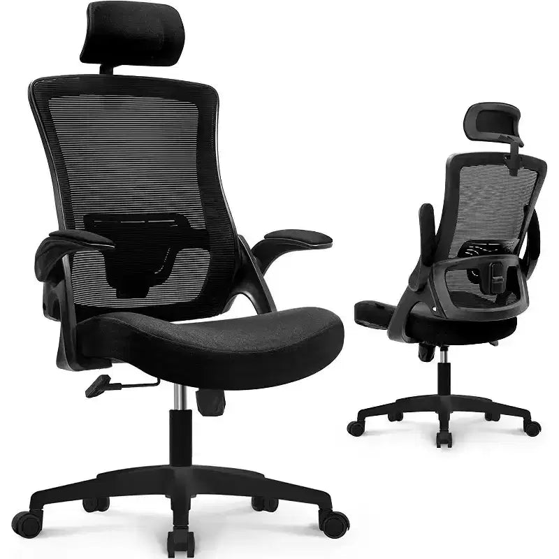 Chaise de bureau ergonomique pivotante avec appui-tête et support lombaire