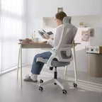 Chaise de bureau ergonomique pivotante avec appui-tête et support lombaire