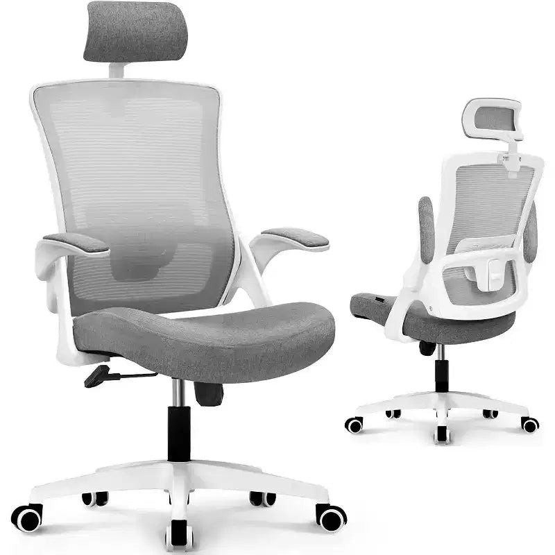 Chaise de bureau ergonomique pivotante avec appui-tête et support lombaire