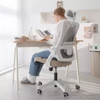 Chaise de bureau ergonomique pivotante avec appui-tête et support lombaire