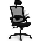 Chaise de bureau ergonomique pivotante avec appui-tête et support lombaire