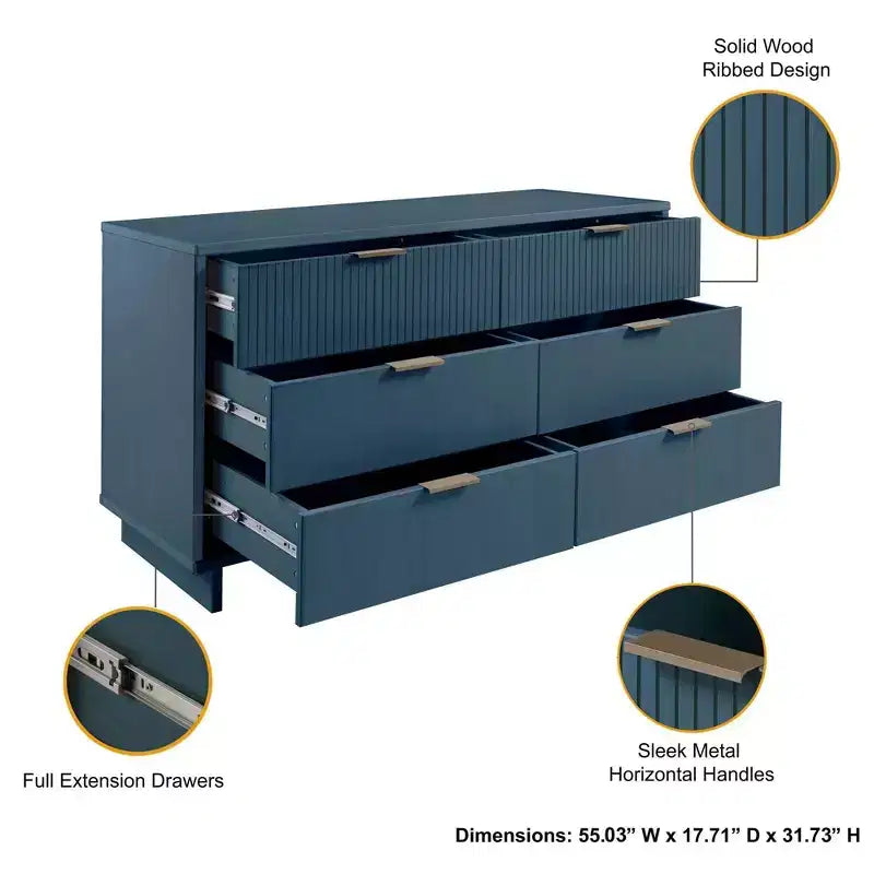 Commode double moderne à 6 tiroirs