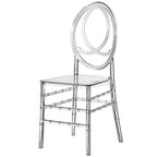 Fabulaxe Modern Acrylic Phoenix Dining Chair Stackable Transparent Party Chair Crystal Clear Acrylic Chair for Events and Weddings