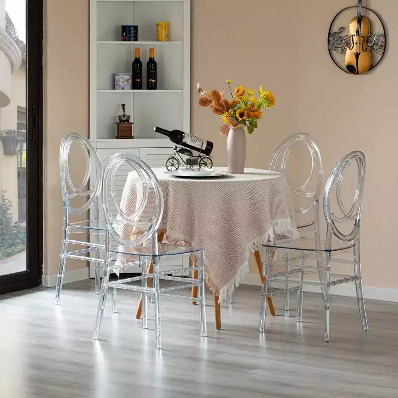 Chaise de salle à manger moderne Phénix en acrylique Chaise de fête empilable transparente