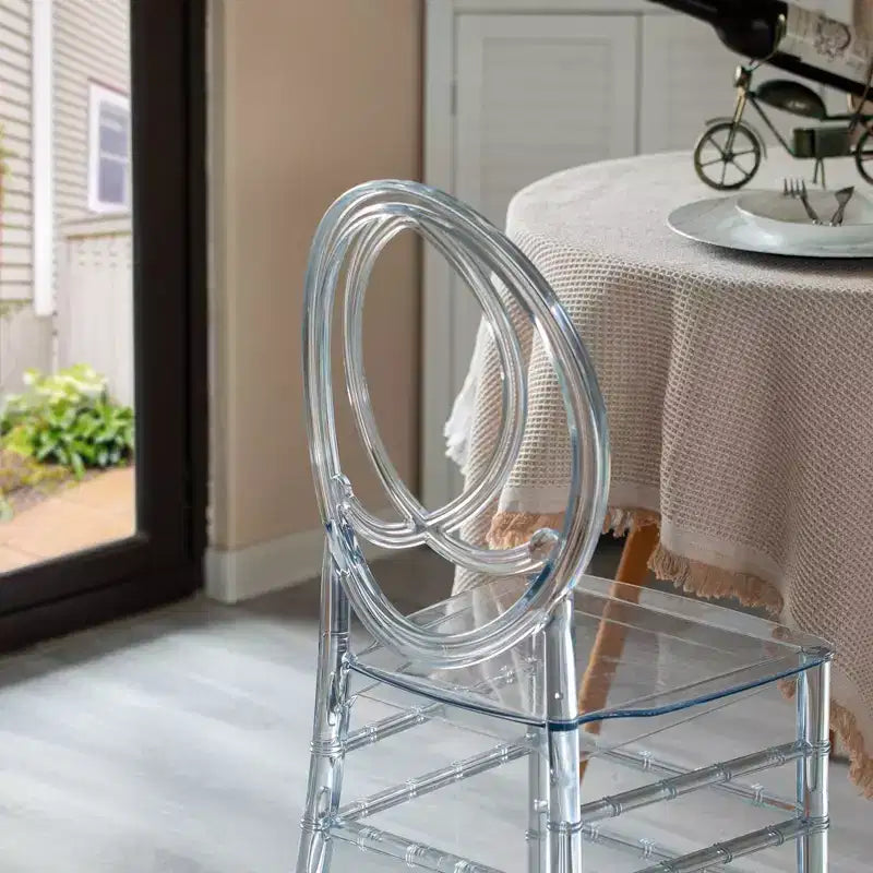 Chaise de salle à manger moderne Phénix en acrylique Chaise de fête empilable transparente