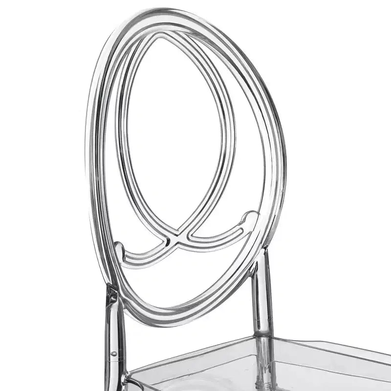 Chaise de salle à manger moderne Phénix en acrylique Chaise de fête empilable transparente