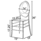 Chaise de salle à manger moderne Phénix en acrylique Chaise de fête empilable transparente