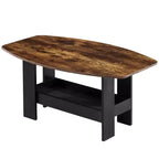 Table basse pour salon avec étagère de rangement marron