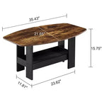 Table basse pour salon avec étagère de rangement marron